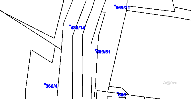 Parcela st. 669/61 v KÚ Valštejn, Katastrální mapa
