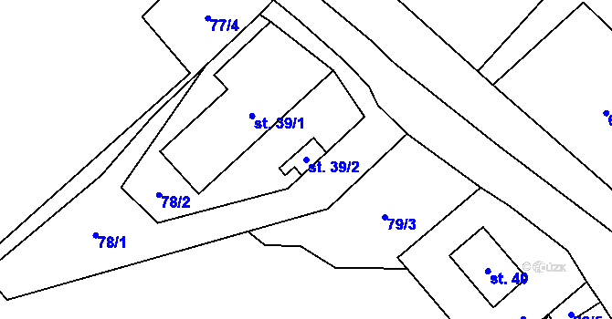 Parcela st. 39/2 v KÚ Valštejn, Katastrální mapa