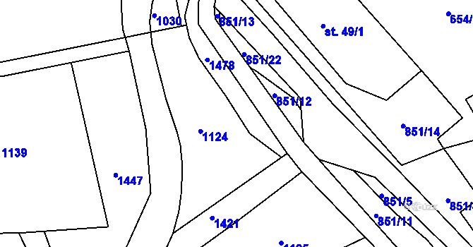 Parcela st. 489/20 v KÚ Valštejn, Katastrální mapa