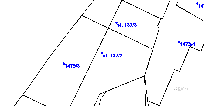Parcela st. 137/2 v KÚ Hynčina, Katastrální mapa