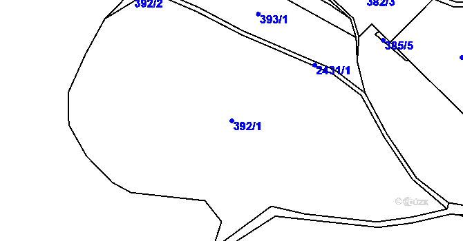Parcela st. 392/1 v KÚ Hynčina, Katastrální mapa