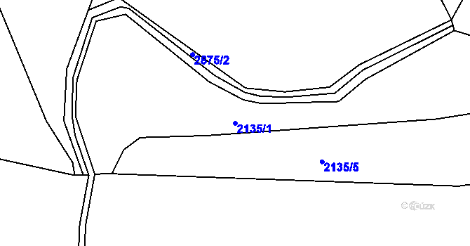 Parcela st. 2135/1 v KÚ Hynčina, Katastrální mapa