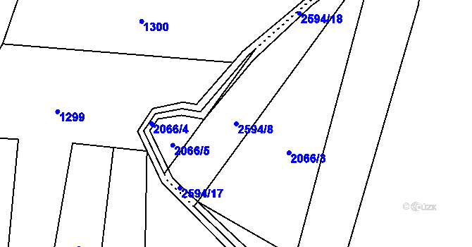 Parcela st. 2594/8 v KÚ Hynčina, Katastrální mapa