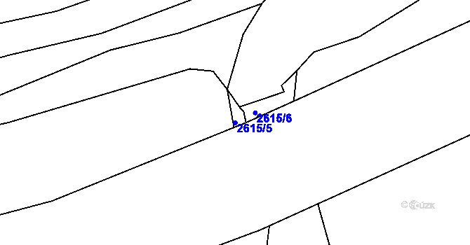 Parcela st. 2615/5 v KÚ Hynčina, Katastrální mapa
