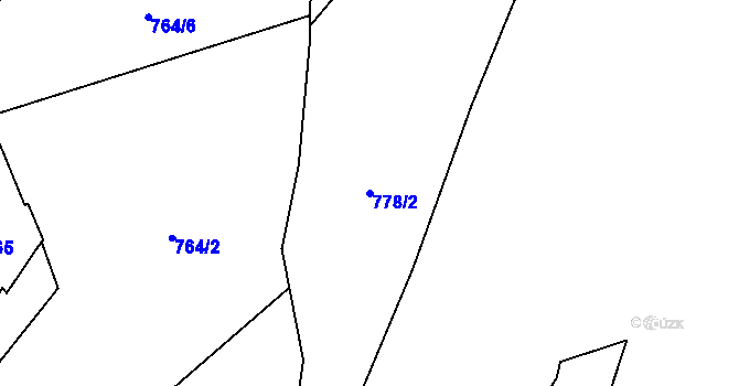 Parcela st. 778/2 v KÚ Hynčina, Katastrální mapa