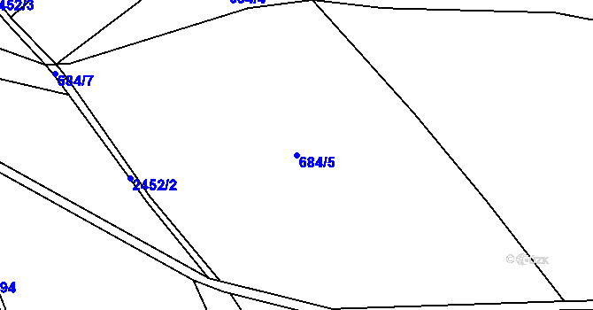 Parcela st. 684/5 v KÚ Hynčina, Katastrální mapa
