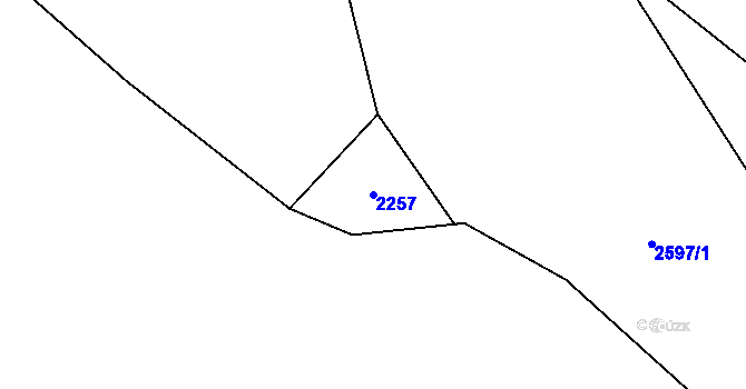 Parcela st. 2257 v KÚ Hynčina, Katastrální mapa