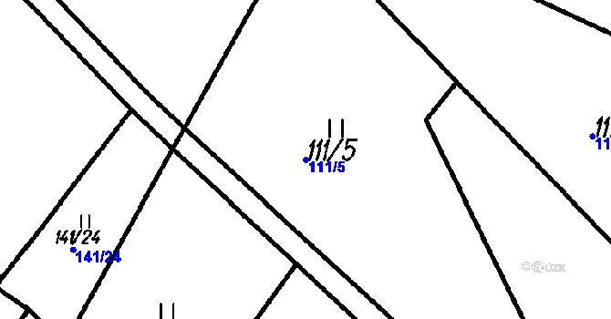 Parcela st. 111/5 v KÚ Hyršov, Katastrální mapa