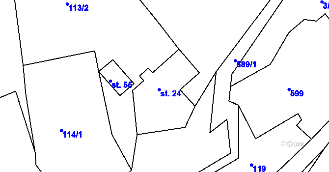 Parcela st. 24 v KÚ Chalupy, Katastrální mapa