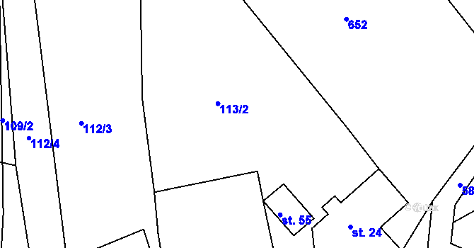 Parcela st. 113/2 v KÚ Chalupy, Katastrální mapa