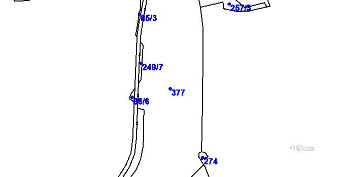 Parcela st. 377 v KÚ Pláně na Šumavě, Katastrální mapa