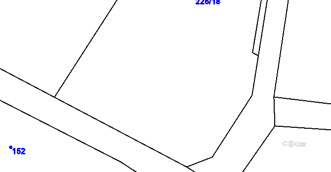 Parcela st. 226/18 v KÚ Pláně na Šumavě, Katastrální mapa