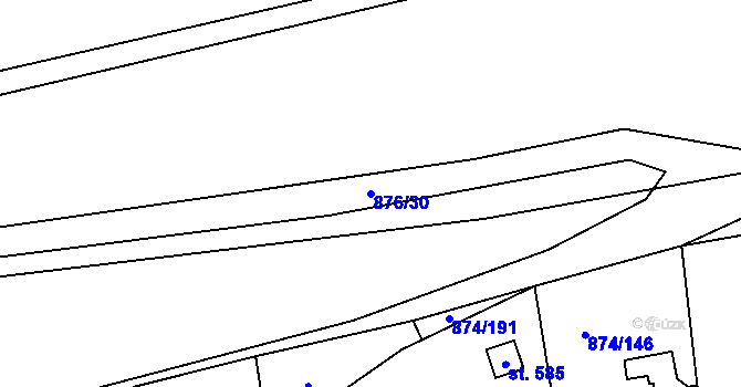 Parcela st. 876/30 v KÚ Hýskov, Katastrální mapa