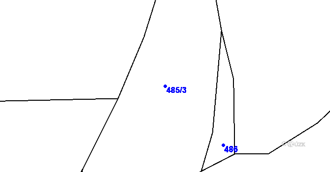 Parcela st. 485/3 v KÚ Hýskov, Katastrální mapa