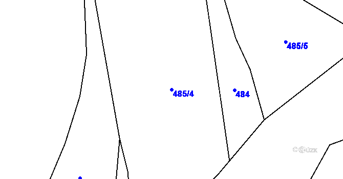 Parcela st. 485/4 v KÚ Hýskov, Katastrální mapa