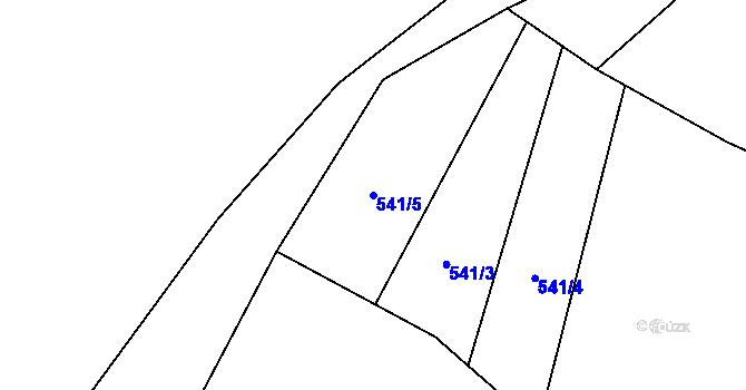 Parcela st. 541/5 v KÚ Hýskov, Katastrální mapa