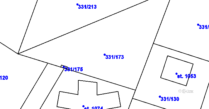 Parcela st. 331/173 v KÚ Hýskov, Katastrální mapa