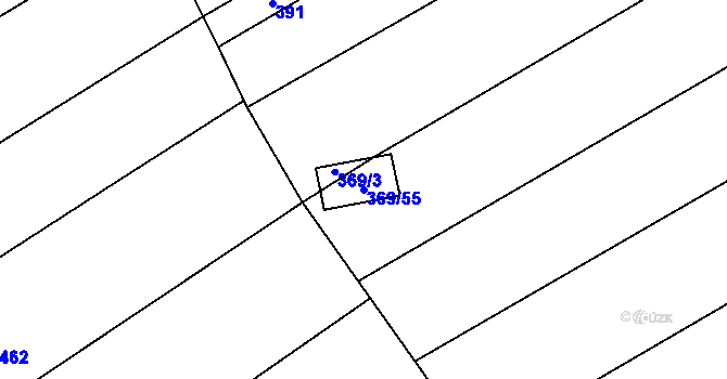 Parcela st. 369/55 v KÚ Hýsly, Katastrální mapa