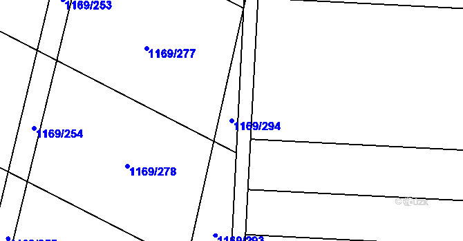 Parcela st. 1169/294 v KÚ Hýsly, Katastrální mapa