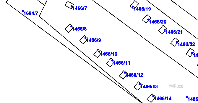 Parcela st. 1466/10 v KÚ Chabařovice, Katastrální mapa