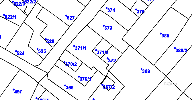 Parcela st. 371/2 v KÚ Chabařovice, Katastrální mapa