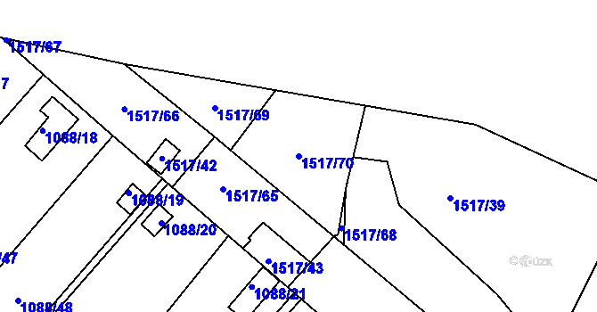 Parcela st. 1517/70 v KÚ Chabařovice, Katastrální mapa