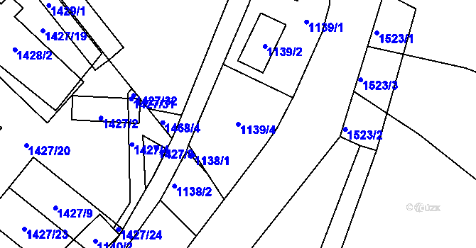 Parcela st. 1139/4 v KÚ Chabařovice, Katastrální mapa