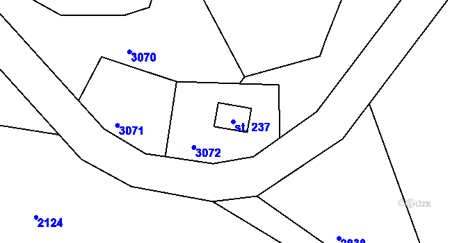 Parcela st. 237 v KÚ Chabeřice, Katastrální mapa
