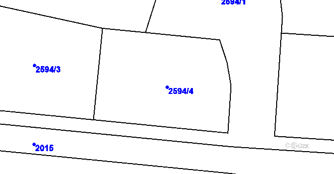 Parcela st. 2594/4 v KÚ Chabeřice, Katastrální mapa
