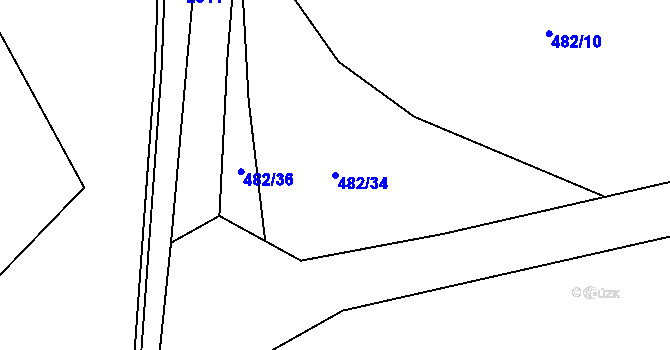 Parcela st. 482/34 v KÚ Chabeřice, Katastrální mapa