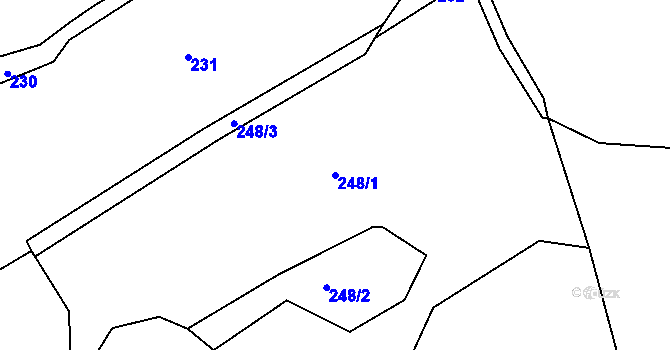 Parcela st. 248/1 v KÚ Chabičov, Katastrální mapa