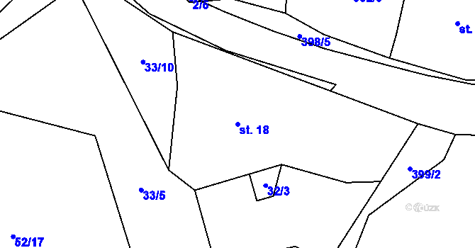 Parcela st. 18 v KÚ Chabrovice, Katastrální mapa
