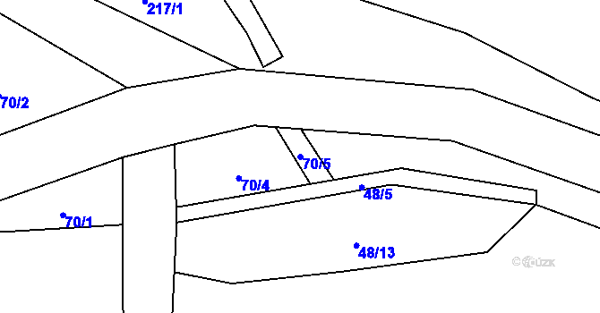 Parcela st. 70/5 v KÚ Chabrovice, Katastrální mapa