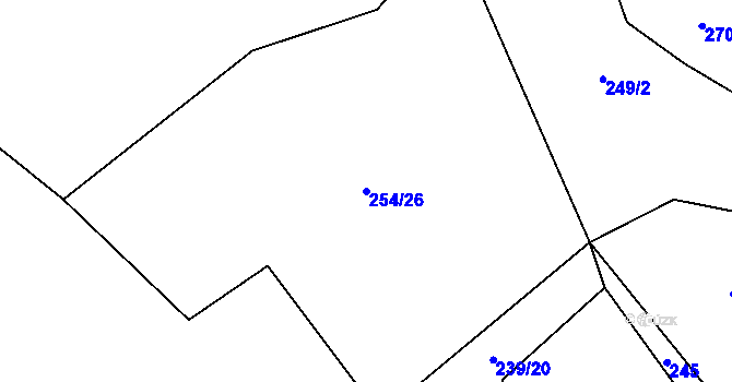 Parcela st. 254/26 v KÚ Chabrovice, Katastrální mapa