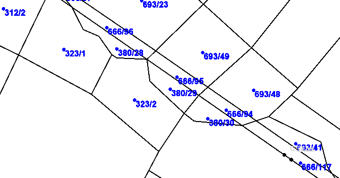 Parcela st. 380/29 v KÚ Chabrovice, Katastrální mapa