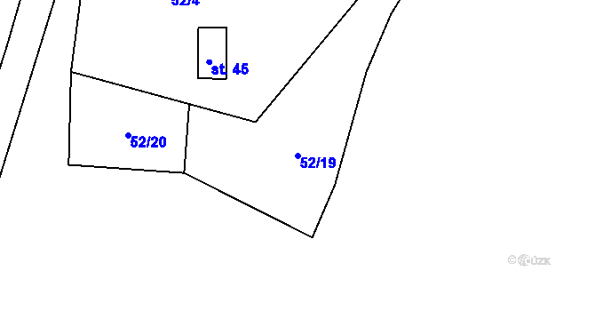 Parcela st. 52/19 v KÚ Chabrovice, Katastrální mapa