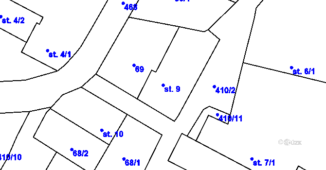 Parcela st. 9 v KÚ Chacholice, Katastrální mapa