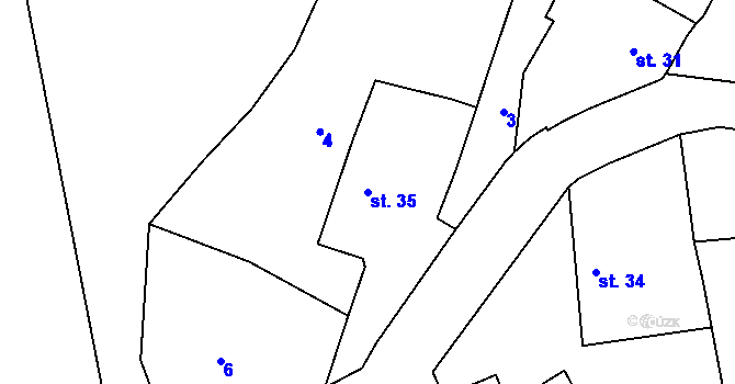 Parcela st. 35 v KÚ Chacholice, Katastrální mapa
