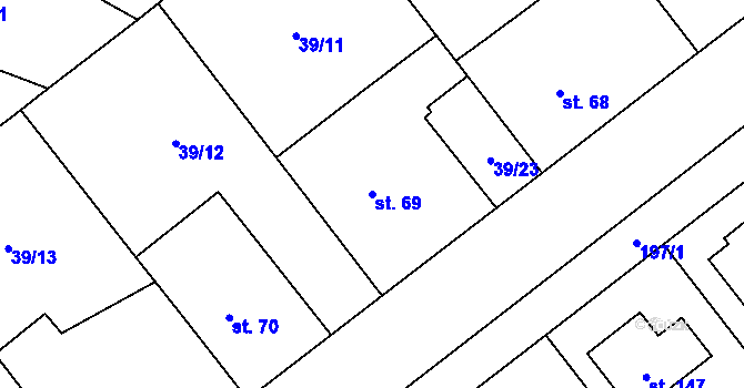 Parcela st. 69 v KÚ Chacholice, Katastrální mapa