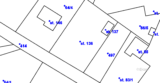 Parcela st. 136 v KÚ Chacholice, Katastrální mapa