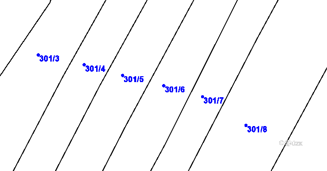 Parcela st. 301/6 v KÚ Chacholice, Katastrální mapa