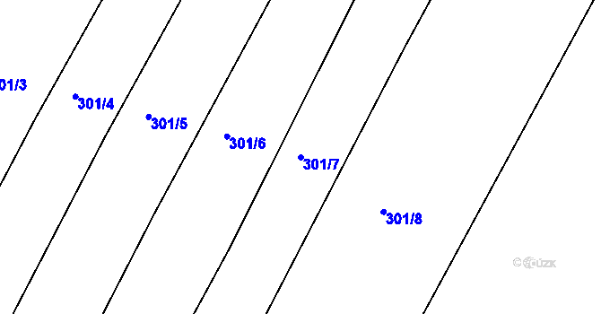 Parcela st. 301/7 v KÚ Chacholice, Katastrální mapa