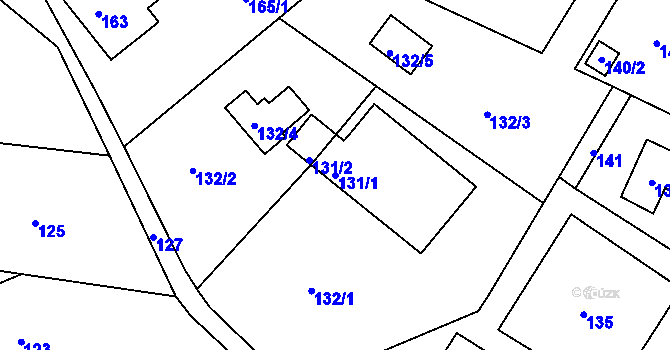 Parcela st. 131/1 v KÚ Chaloupky, Katastrální mapa