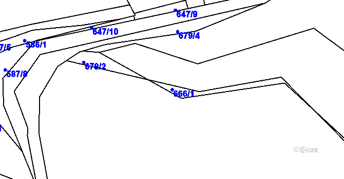 Parcela st. 666/1 v KÚ Chaloupky, Katastrální mapa