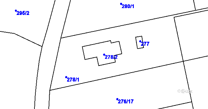 Parcela st. 278/2 v KÚ Chaloupky, Katastrální mapa
