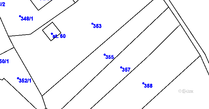 Parcela st. 355 v KÚ Dobrotice u Chanovic, Katastrální mapa