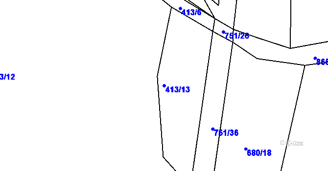 Parcela st. 413/13 v KÚ Dobrotice u Chanovic, Katastrální mapa