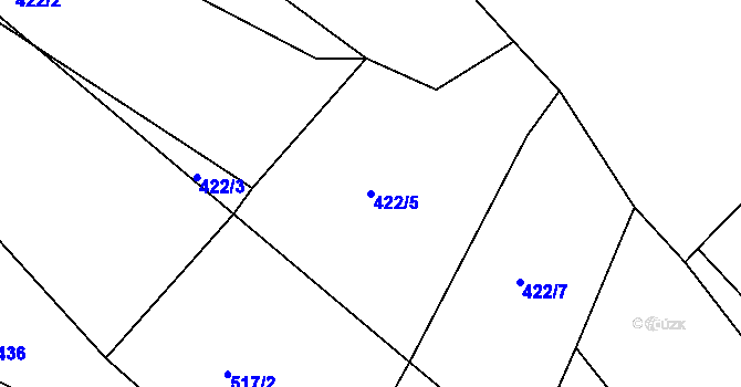 Parcela st. 422/5 v KÚ Dobrotice u Chanovic, Katastrální mapa