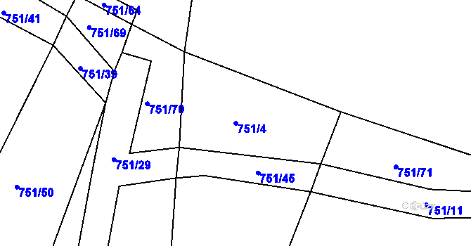 Parcela st. 751/4 v KÚ Dobrotice u Chanovic, Katastrální mapa