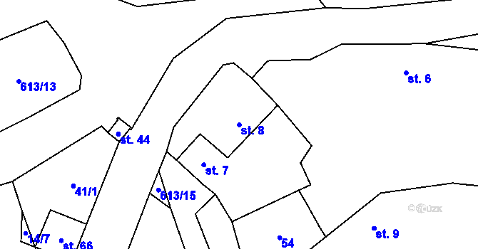 Parcela st. 8 v KÚ Holkovice, Katastrální mapa